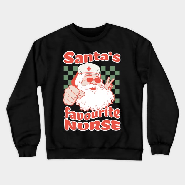Santa's Favorite Nurse Crewneck Sweatshirt by VisionDesigner